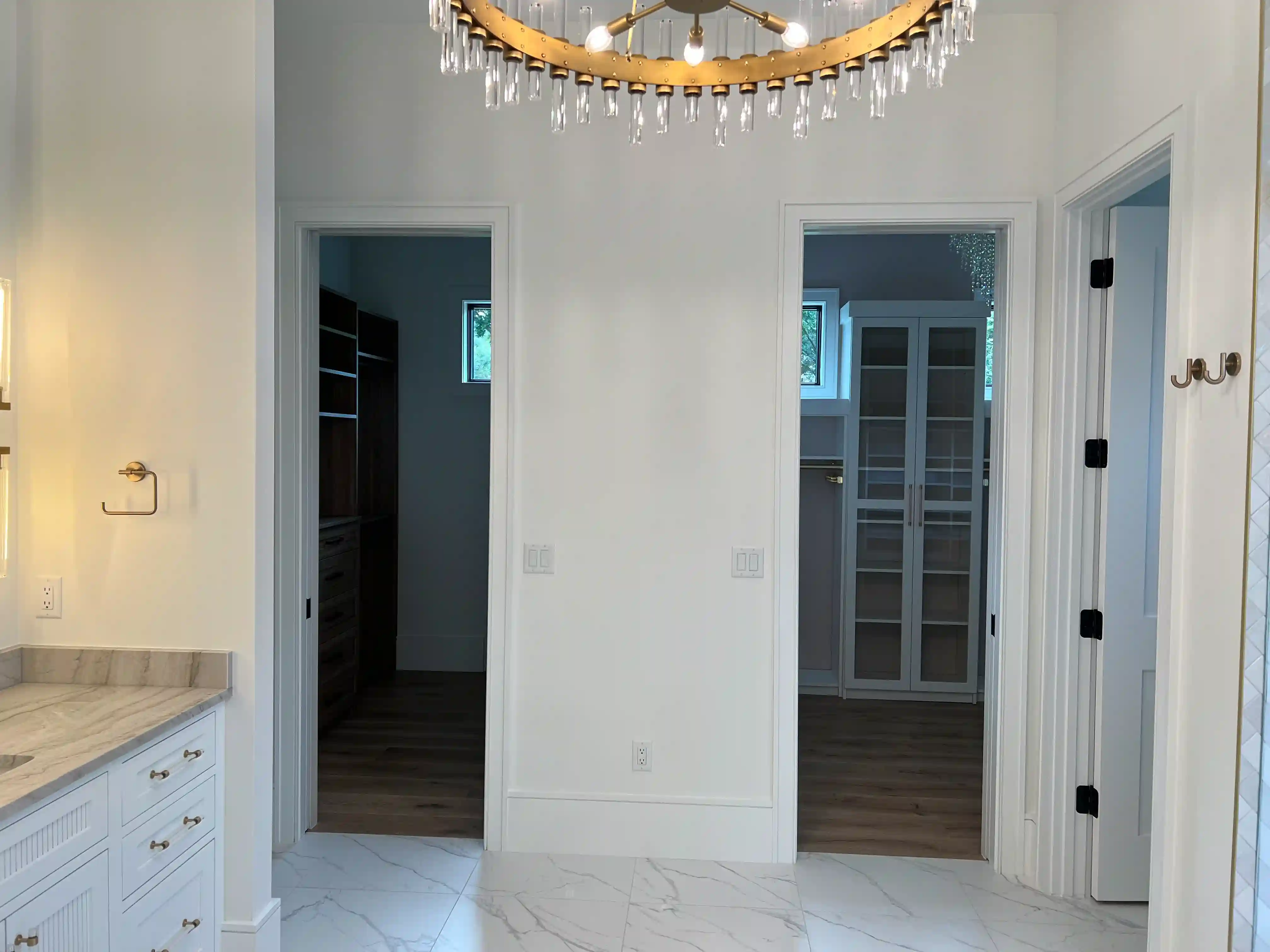 Hallway walk in closets finished